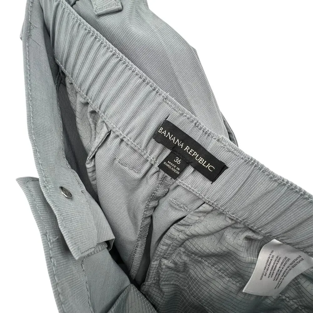Banana Republic Size 36 Shorts Men's Elastic Back Flat Front Gray Pocket Stretch